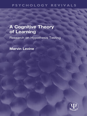 cover image of A Cognitive Theory of Learning